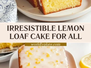 Delicious lemon loaf cake with a golden crust and lemon glaze