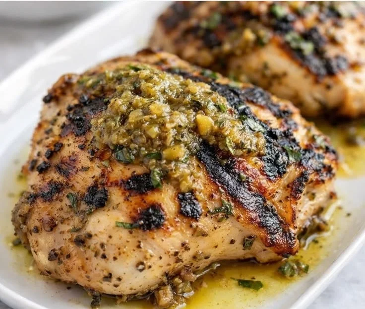 Mediterranean chicken marinated with flavorful herbs and spices.