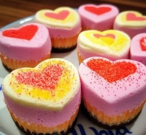 Decadent mini cheesecakes with various toppings on a dessert platter