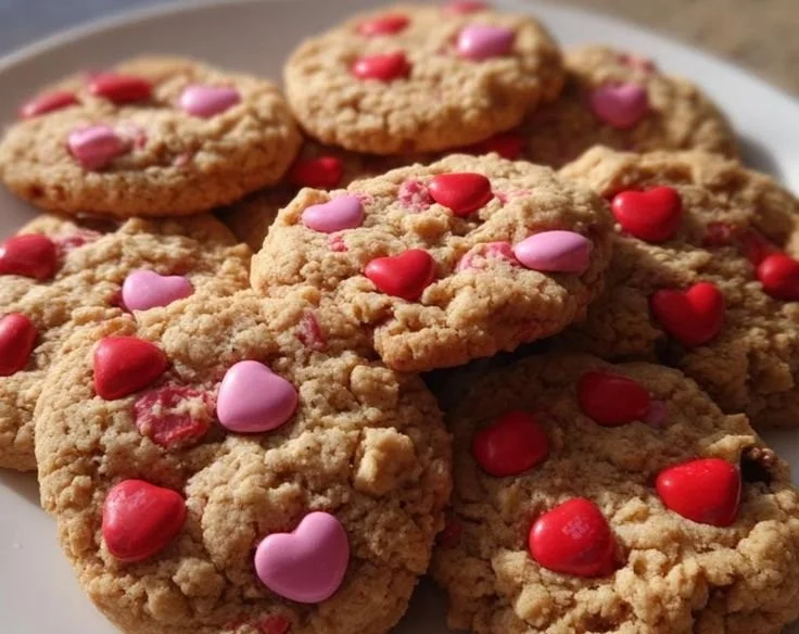Delicious homemade M&M cookies with colorful chocolate candies