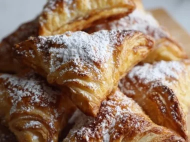 Delicious Nutella Puff Pastry heart shaped for Valentine's Day dessert