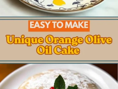 Sliced orange olive oil cake with a citrus glaze on a plate