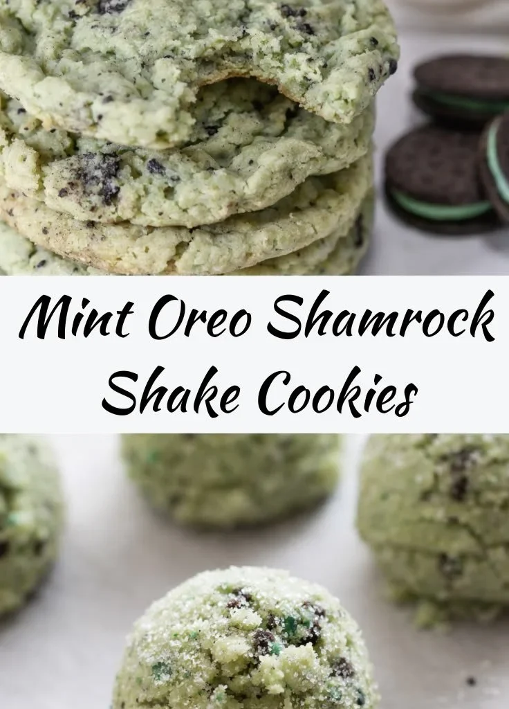 Delicious Oreo Shamrock Shake Cookies with mint and chocolate flavors