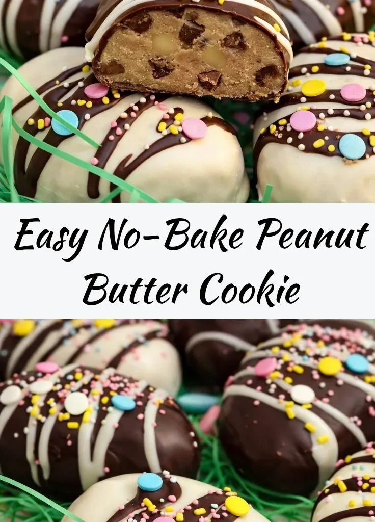 Peanut Butter Cookie Dough Easter Eggs - No-bake treat for Easter festivities