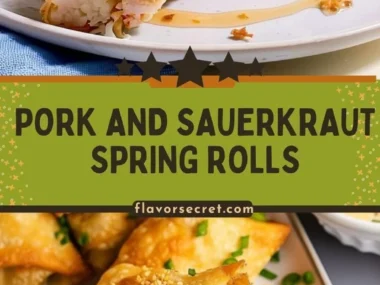 Pork and Sauerkraut Spring Rolls served with dipping sauce
