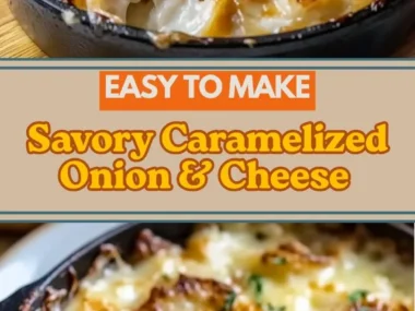 Savory caramelized onion and cheese delight dish with rich flavors