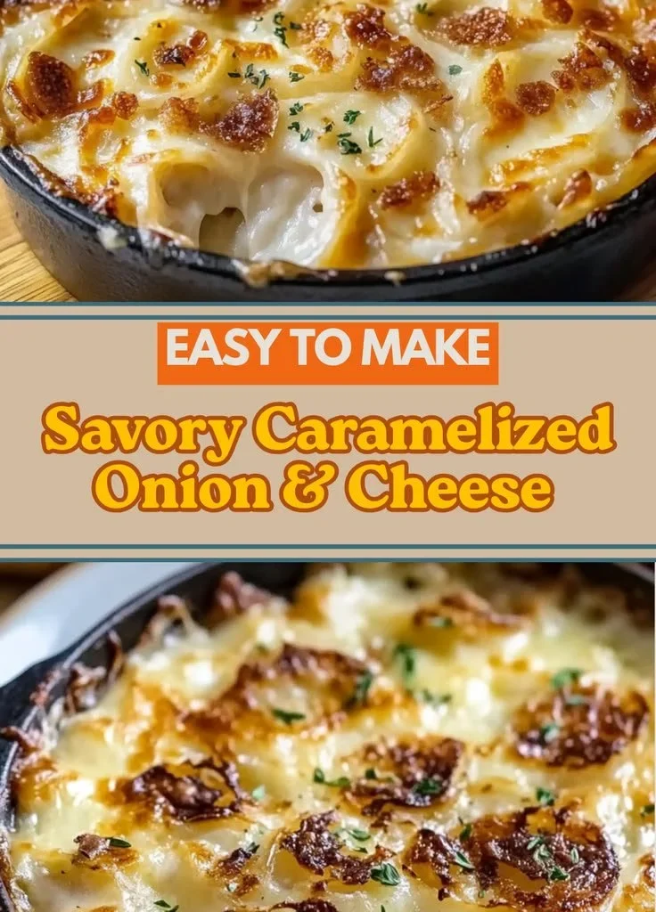 Savory caramelized onion and cheese delight dish with rich flavors