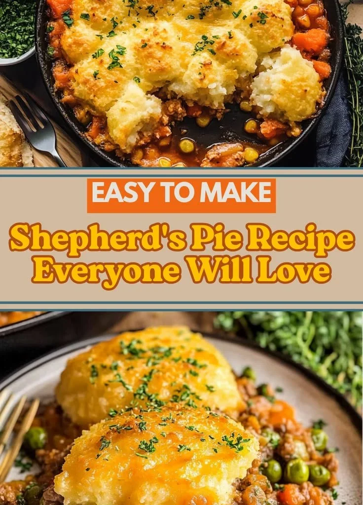 Delicious homemade Shepherd's Pie with ground meat and mashed potatoes