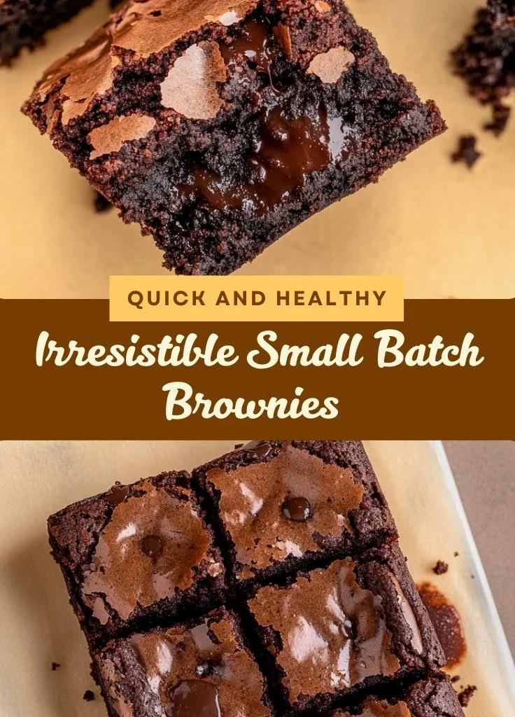 Delicious small batch brownies ready to be enjoyed.