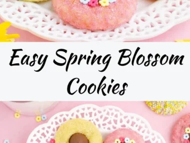 Colorful Spring Blossom Cookies decorated for Easter celebrations