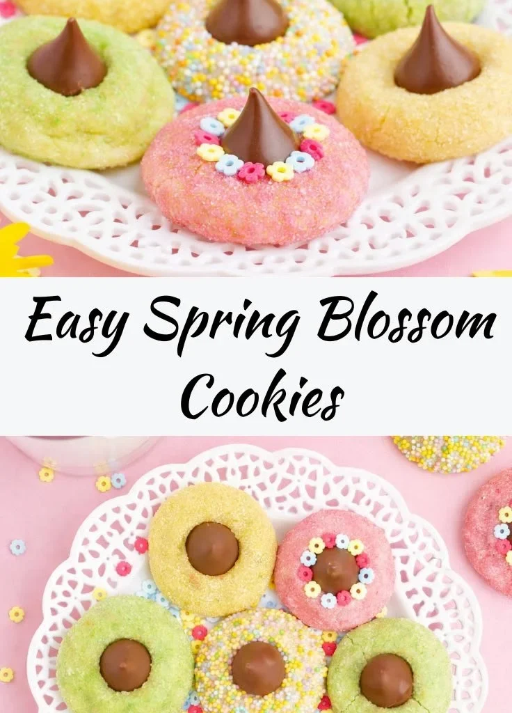 Colorful Spring Blossom Cookies decorated for Easter celebrations