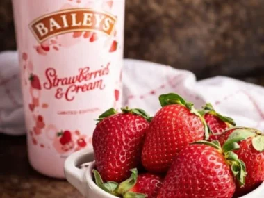 Strawberry Shortcake Martini - a creamy dessert cocktail with fresh strawberries