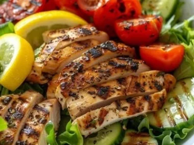 Colorful summer meals served on a plate, showcasing healthy dinner options.