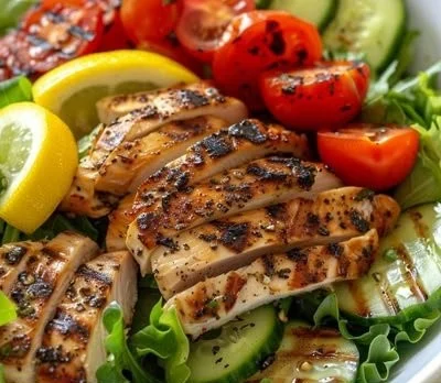 Colorful summer meals served on a plate, showcasing healthy dinner options.