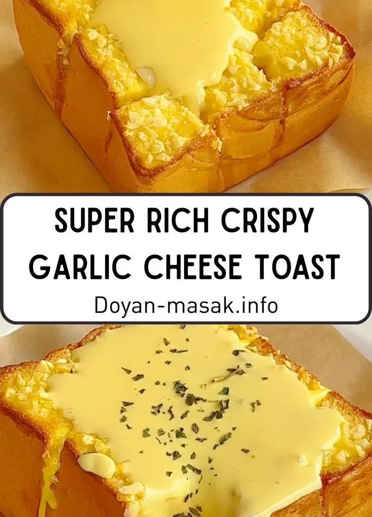 Deliciously rich and crispy garlic cheese toast ready to serve