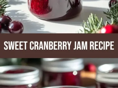 Sweet Christmas Cranberry Jam jar with festive decorations