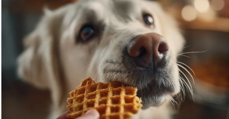 Homemade sweet potato waffles for dogs served on a plate