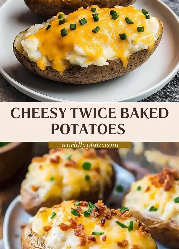 Delicious Twice Baked Potatoes topped with cheese and chives