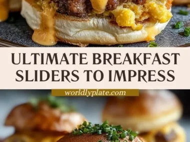 Ultimate Crack Breakfast Sliders stacked on a serving plate