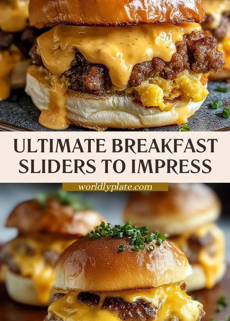 Ultimate Crack Breakfast Sliders stacked on a serving plate