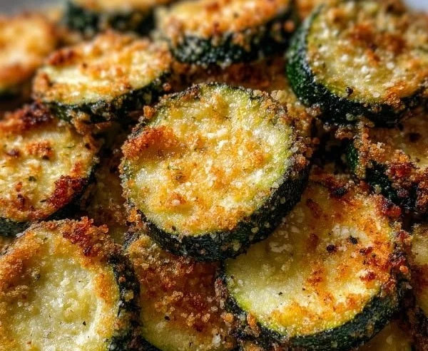 Crispy air fryer zucchini chips ready to serve