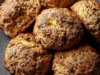 Breakfast protein biscuits packed with nutrients for a healthy start.