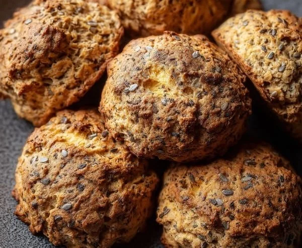 Breakfast protein biscuits packed with nutrients for a healthy start.