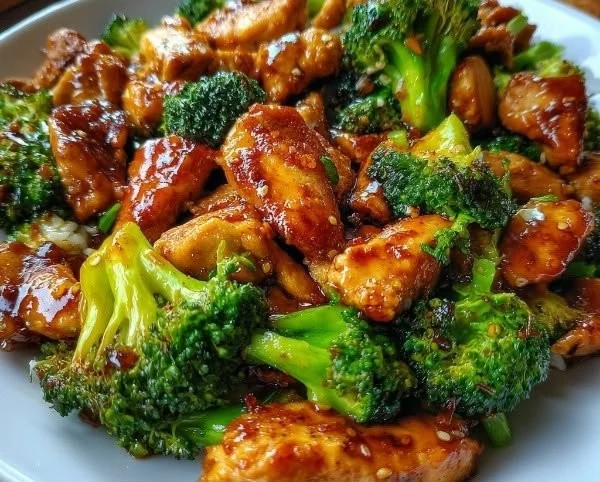 Delicious Chicken and Broccoli Chinese Takeout-style dish served in a bowl.