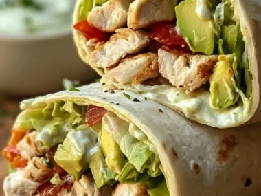 Delicious Chicken Avocado Wraps with fresh ingredients and vibrant colors