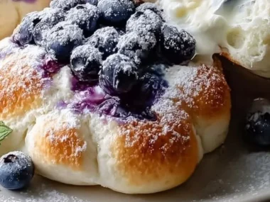 Cottage Cheese Blueberry Cloud Bread, a fluffy and healthy treat