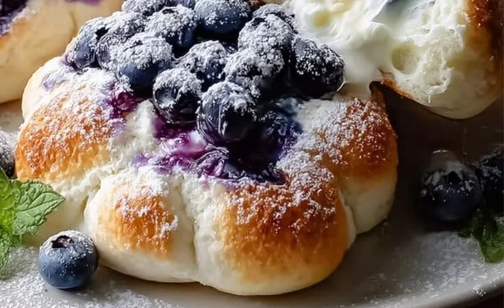 Cottage Cheese Blueberry Cloud Bread, a fluffy and healthy treat
