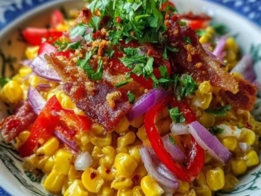 Delicious Crack Corn Salad with fresh ingredients served in a bowl.