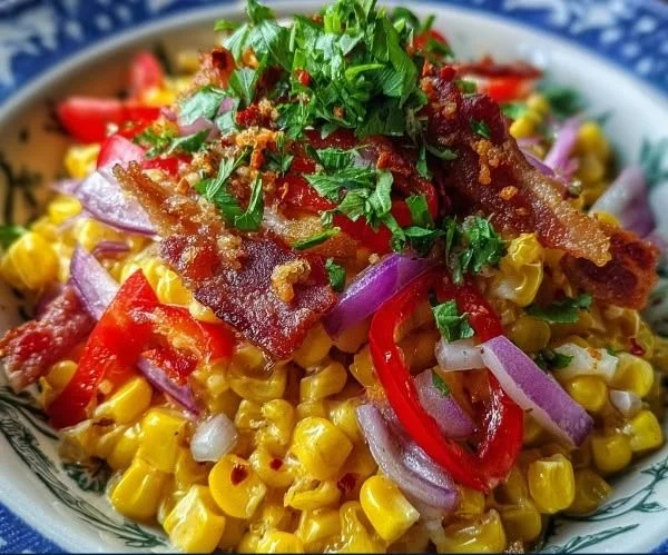 Delicious Crack Corn Salad with fresh ingredients served in a bowl.