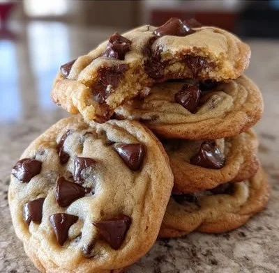 Delicious crispy and chewy chocolate chip cookies on a cooling rack