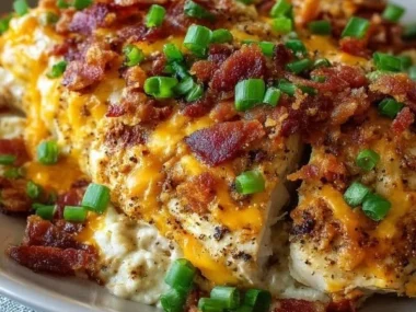 Delicious Crockpot Crack Chicken with creamy sauce and tender chicken