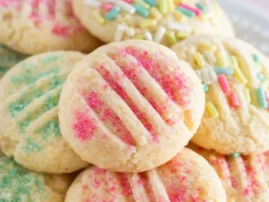 Delicious Easter Shortbread Cookies decorated for spring festivities