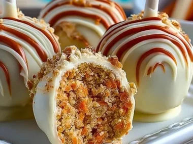 Delicious easy carrot cake pops displayed on a platter