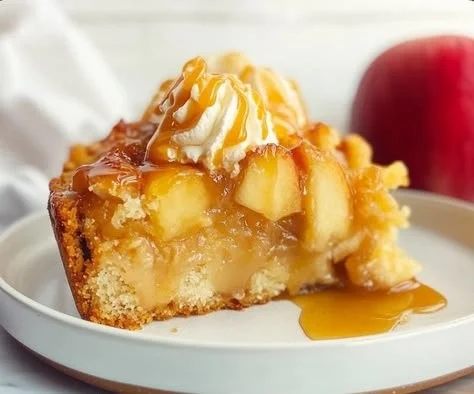 Delicious homemade French Apple Cake with fresh apples and spices