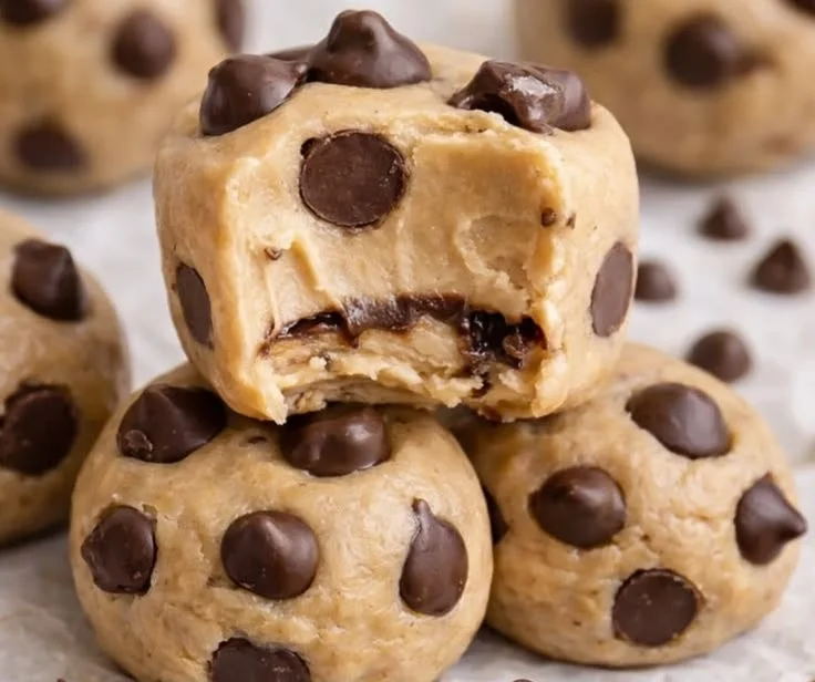 Frozen Greek yogurt peanut butter bites on a plate for a healthy treat