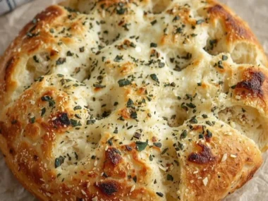 Freshly baked Italian Herbs and Cheese Bread with herbs and spices