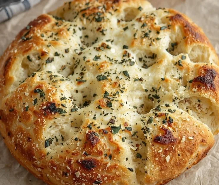 Freshly baked Italian Herbs and Cheese Bread with herbs and spices