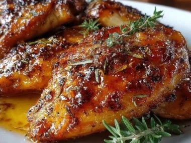 Juicy baked chicken breast ready to serve on a plate