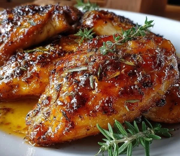 Juicy baked chicken breast ready to serve on a plate