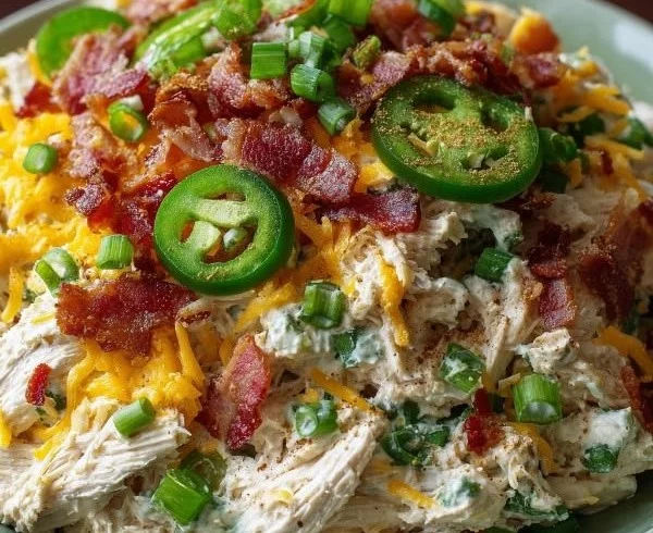 Low carb jalapeno popper salad with cottage cheese and chicken