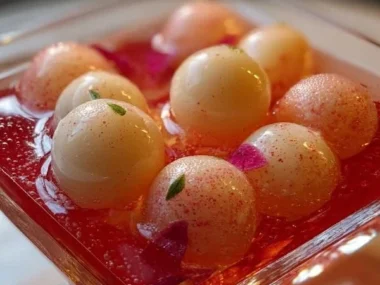 Delicious Lychee Martini Jello Shots in serving cups