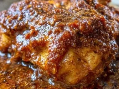 Delicious Mississippi Mud Chicken plated with side dishes, showcasing rich flavors.
