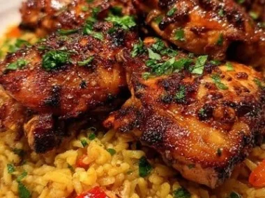 Delicious Nando's Portuguese chicken served with flavorful rice