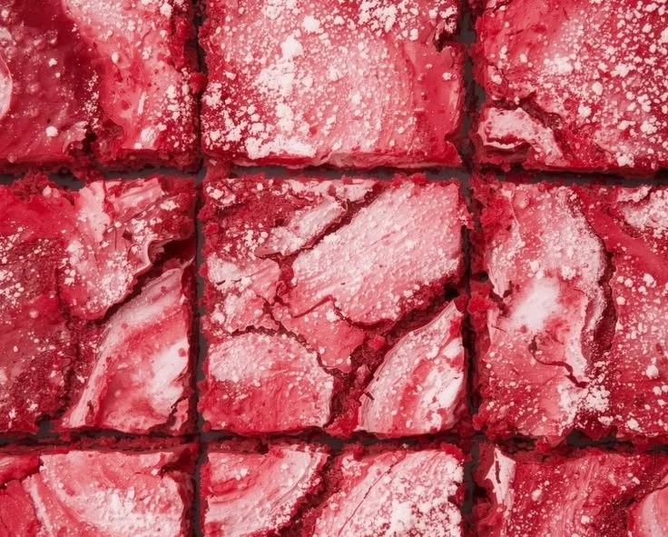 Delicious Red Velvet Cheesecake Brownies with creamy cheesecake swirl on top