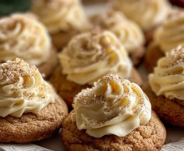 Soft eggnog cookies with creamy frosting, perfect for holiday celebrations