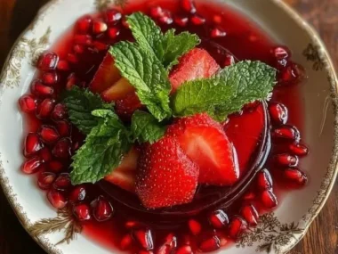 Refreshing Valentine's Day pink mocktail served in a stylish glass